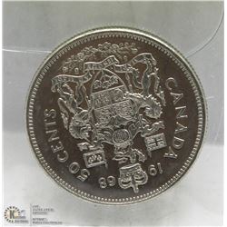 1968 CANADIAN 50 CENT PIECE.