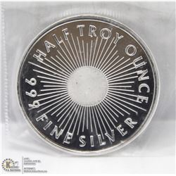 HALF OUNCE .999 SILVER COIN.