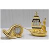 Image 1 : NEW GOLD TONE DESKTOP MINI CLOCKS - NEW BATTERIES