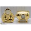 Image 1 : NEW GOLD TONE DESKTOP MINI CLOCKS - NEW BATTERIES