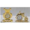 Image 1 : NEW GOLD TONE DESKTOP MINI CLOCKS - NEW BATTERIES