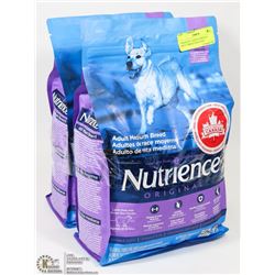 2 BAGS OF 5.5LBS NUTRIENCE ADULT BREED DOG FOOD.
