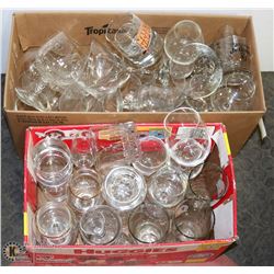 LARGE LOT OF BAR GLASSWARE.