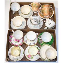 16 ASSORTED CUP & SAUCER SETS.