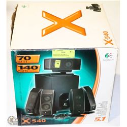 LOGITECH X-540 140W 5.1 SURROUND SOUND SYSTEM.