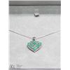Image 2 : 4) STERLING SILVER 8 EMERALD PENDANT W/ CHAIN