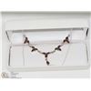 Image 3 : 5) STERLING SILVER GENUINE GARNET NECKLACE