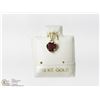 Image 1 : 9) 10K GOLD GENUINE GARNET & WHITE TOPAZ PENDANT