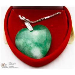 10) JADEITE PENDANT W/ STERLING SILVER CHAIN