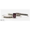 Image 1 : 14) STERLING SILVER GARNET AND MARCASITE RING