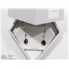 Image 3 : 19) 14K GOLD BLACK & WHITE DIAMOND HOOP EARRINGS