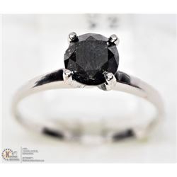 21) 10K GOLD BLACK DIAMOND SOLITAIRE RING