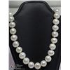 Image 1 : 23) GENUINE PEARL NECKLACE W/ ST. SILVER CLASP