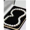 Image 2 : 23) GENUINE PEARL NECKLACE W/ ST. SILVER CLASP