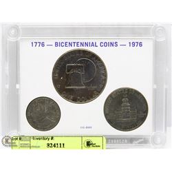 CASED U.S. BICENTENNIAL COINS SET 1776 - 1976.