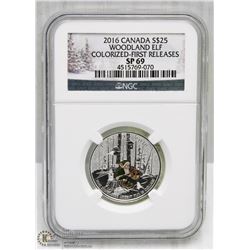 2016 $25 CANADA WOODLAND ELF COLORIZED 1ST RELEASE