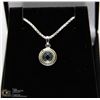 Image 1 : #99-GENUINE BLUE TOPAZ PENDANT .925 SILVER NECKLACE 4.2G
