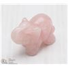 Image 1 : #98-GENUINE PINK QUARTZ CARVED ELEPHANT CRYSTAL