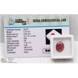 #56-NATURAL RED RUBY GEMSTONE 5.35CT