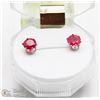 Image 1 : #39-RED RUBY EARRINGS