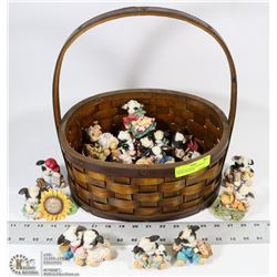 BASKET OF "MARYS MOOMOO'S" COLLECTIBLE COW