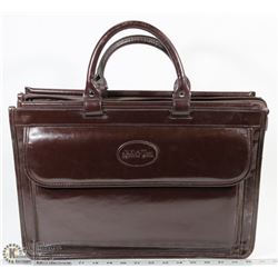 BROWN LEATHERETTE "BUGATTI" BRIEFCASE