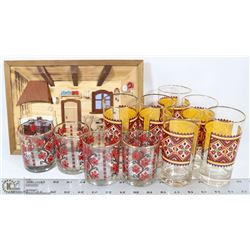 FLAT OF UKRAINIAN GLASSES & WOOD WALL ART