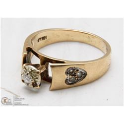 10K YELLOW GOLD W/ WHITE GOLD SETTING DIAMOND RING