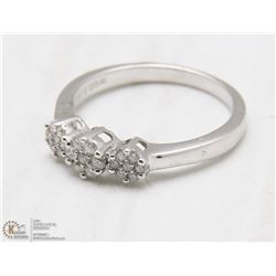 14K WHITE GOLD CLAW SET DIAMOND MELEE RING W/COA