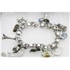 Image 1 : ESTATE STERLING SILVER CHARM BRACELET W/ VARIOUS