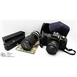 MAMIYA ZE QUARTZ 35MM CAMERA WITH VIVATAR LENSE