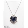 Image 1 : 28) STERLING SILVER CRYSTAL HEART PENDANT W/CHAIN