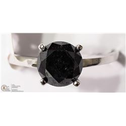 29) 10K GOLD BLACK DIAMOND SOLITAIRE RING