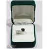 Image 3 : 29) 10K GOLD BLACK DIAMOND SOLITAIRE RING