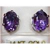 Image 1 : 35) 14K GOLD GENUINE AMETHYST EARRINGS