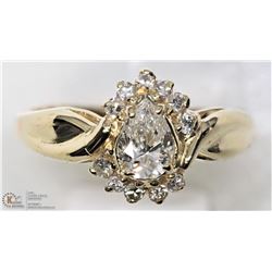 50) 10K YELLOW GOLD DIAMOND HALO RING