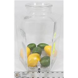 GLASS WATER/JUICE DISPENSER WITH ARTIFICIAL