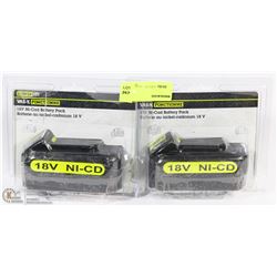 PAIR OF POWER IT 18 VOLT BATTERY PACKS