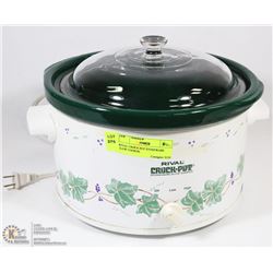 RIVAL CROCK POT STONEWARE SLOW COOKER.