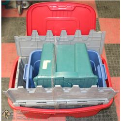 ASSORTED STORAGE CONTAINERS.