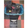 Image 1 : LARGE BLUE BIN FULL OF TOOL BAGS -