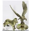 Image 1 : BRASS SET OF EAGLE 10" TALL  AND DOG 5" TALL