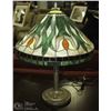 Image 1 : TIFFANY STYLE STAINED GLASS LAMP (FLORAL) 26" HIGH
