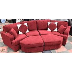 NEW RED FABRIC 4PC SOFA  SECTIONAL INCL
