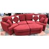 Image 1 : NEW RED FABRIC 4PC SOFA  SECTIONAL INCL