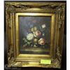 Image 1 : FLOWER OIL PAINTING   FRAMED 14"X16"
