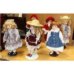 GROUP OF 6 ESTATE PORCELAIN DOLLS