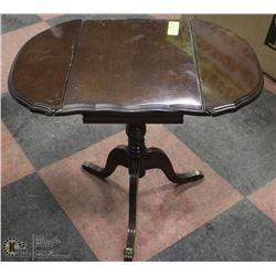 DROP LEAF CLAW FOOT SIDE TABLE, SMALL CHIP ON