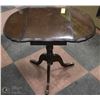 Image 1 : DROP LEAF CLAW FOOT SIDE TABLE, SMALL CHIP ON