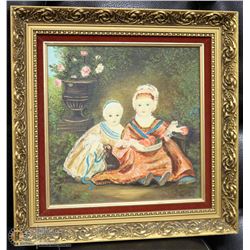 GOLD TONE FRAMED OIL ON CANVAS